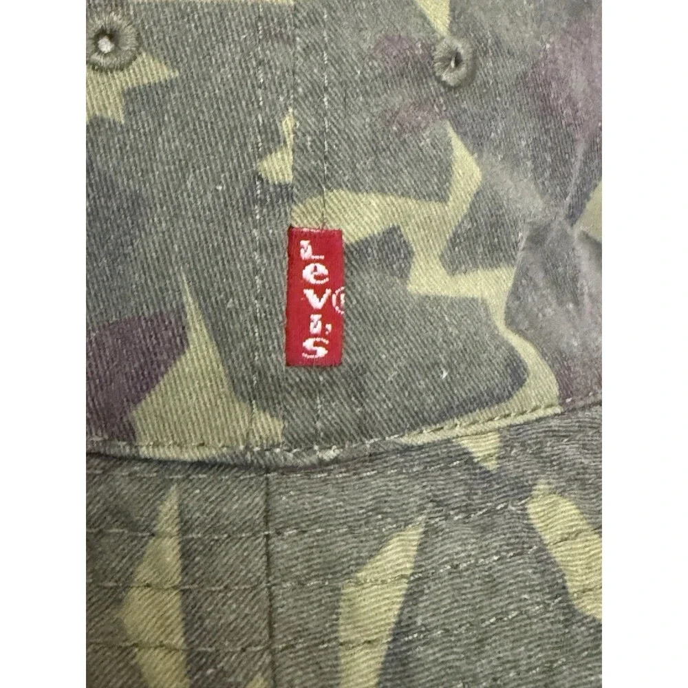 Levis Camouflage Bucket Hat Mens Large XL Cotton Reversible Camo Sun Cap Beach